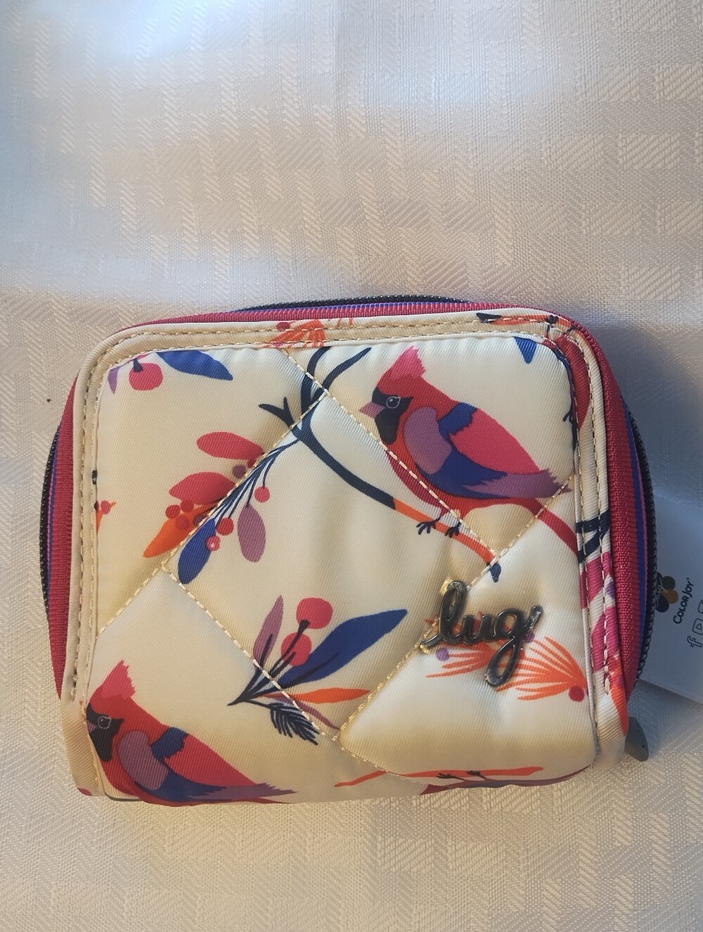 NWT - Lug Splits Compact RFID Wallet - Cardinal Cream